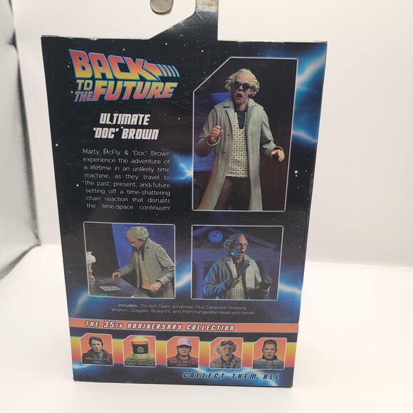Back To The Future Ultimate Doc Brown Action Figure New In Box NECA Reel Toys - Picture 3 of 7